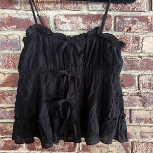 NOT FOR SALE
🖤 Tarty LA Black Tiered Ruffle Cami Top — Size L 🖤